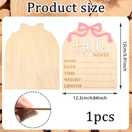 Piriuuo Hello World Newborn Sign, 5.9in Welcome Baby Sign- 3D Pink Bow Birth Announcement Sign for Hospital Hello World Plaques for Photo Props Baby Shower Hospital Nursery