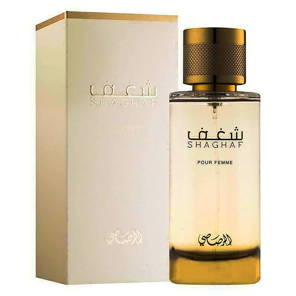 Shaghaf Arabian Perfume for Women EDP - Eau De Parfum 100ML (3.4 oz) | Persian Pour Femme Spray | Soft Scent Featuring Almond, Vanilla & Coffee| by RASASI