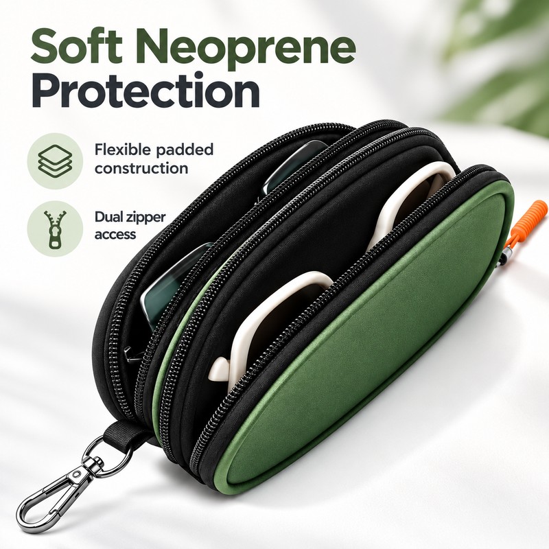 Double Eyeglass Case for Glasses & Sunglasses – Soft Neoprene