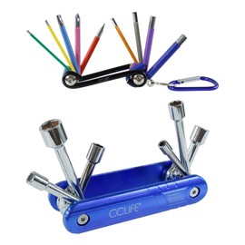 CCLIFE 2-Piece Bicycle Multifunctional Tool Mini Tool Foldable Repair Tool Set