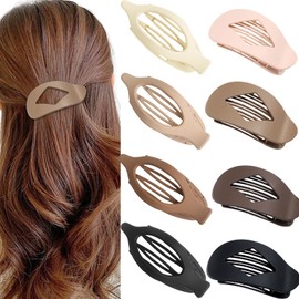 8 Stück Flache Haarklammern für Frauen – Haarklammer Flach für dickes und dünnes Haar, Haarspangen Damen, Matte Flat Claw Clip mit Starkem Halt, ideal für lockiges und Styling, für Mädchen Frauen
