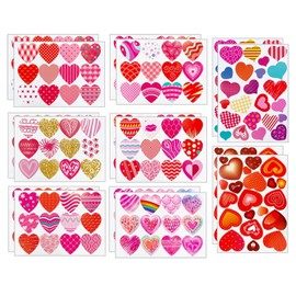 TELAIN Valentines Day Sticker Set, 232 Pieces Love Heart Stickers, Waterproof and Colour-Resistant, for Children and Adults for Valentine's Day, Gift Decoration