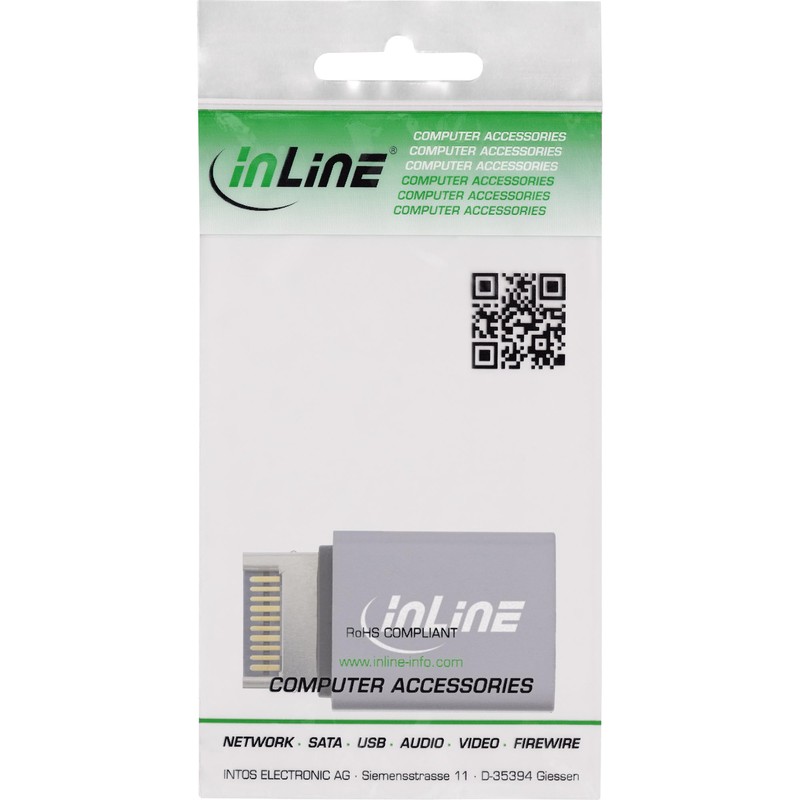 InLine® USB 3.2 Adapter, Internal USB-E Front Panel Male to