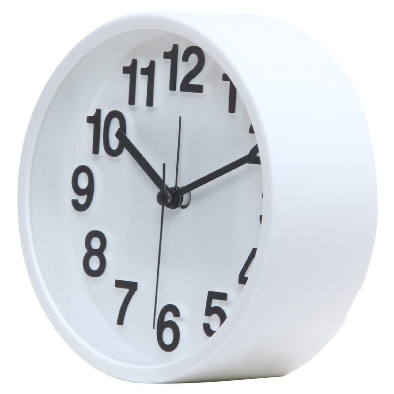 Fujiboeki 99231 Desk Clock, White, Diameter 5.3 inches (13.4 cm),