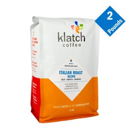 Klatch Coffee Italian Blend Medium-Dark Roast, 2 Pounds, Whole Bean