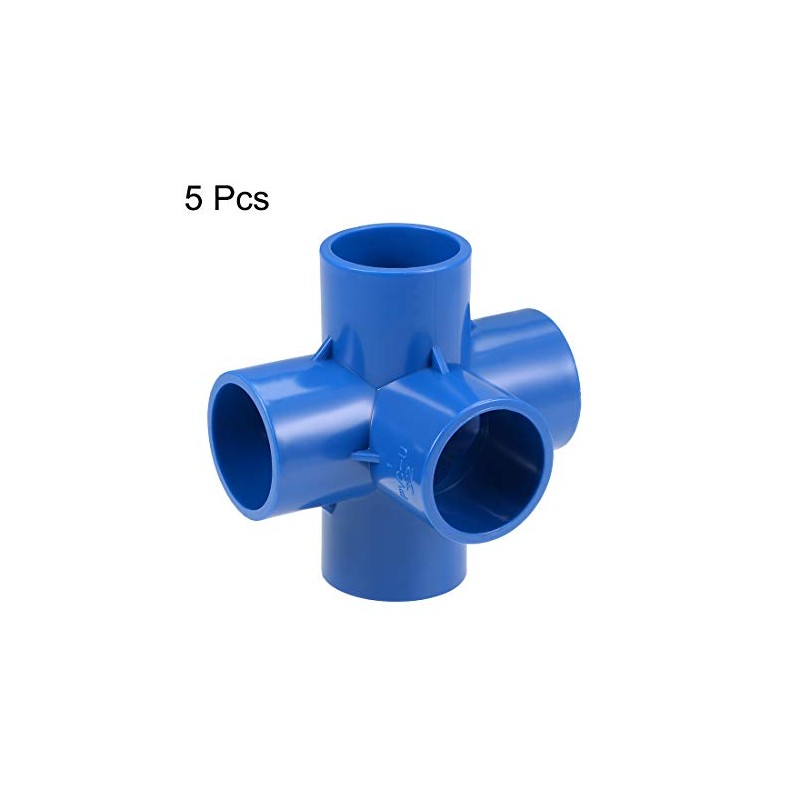 sourcing map 5-Way Elbow PVC Pipe Fitting Furniture Grade 32mm