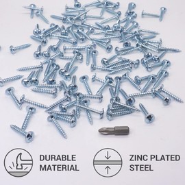 (Pack of 450) Zinc Plated Steel 4.0 x 25mm Wood Screws Metal Screws Modified Truss Head Self Tapping (450, 4.0 x 25mm)