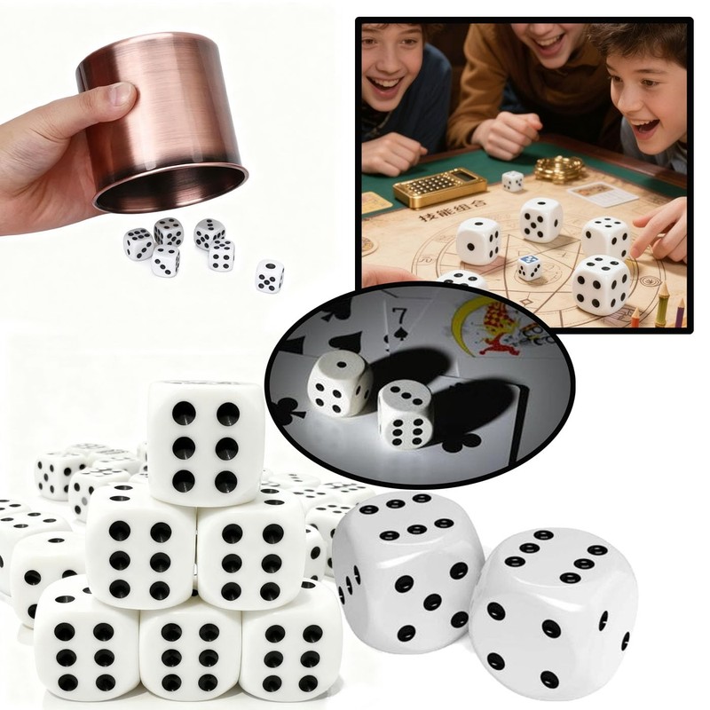 HUIKKJP Large 1.0 inch (25 mm) Dice Set (6 Pieces)