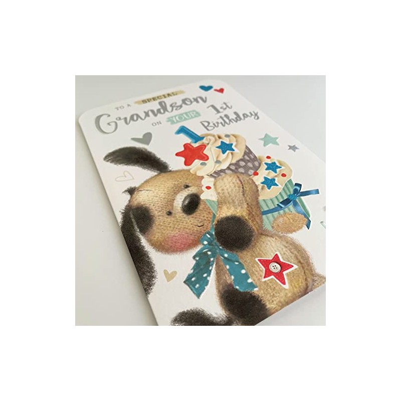 Jonny Javelin Special Grandson 1st Age 1 Birthday Card -