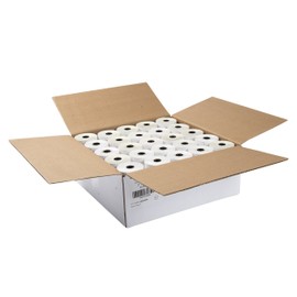 AmerCare 3 Inches x 92 Feet White/Canary Copy Bond Register Rolls, Case of 50