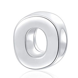 Abalorio de alfabeto de plata de ley 925 auténtica con letra inicial A-Z para regalos de Navidad para madres