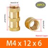 Qrity Pack of 20 Threaded Inserts, M4 x 12 x