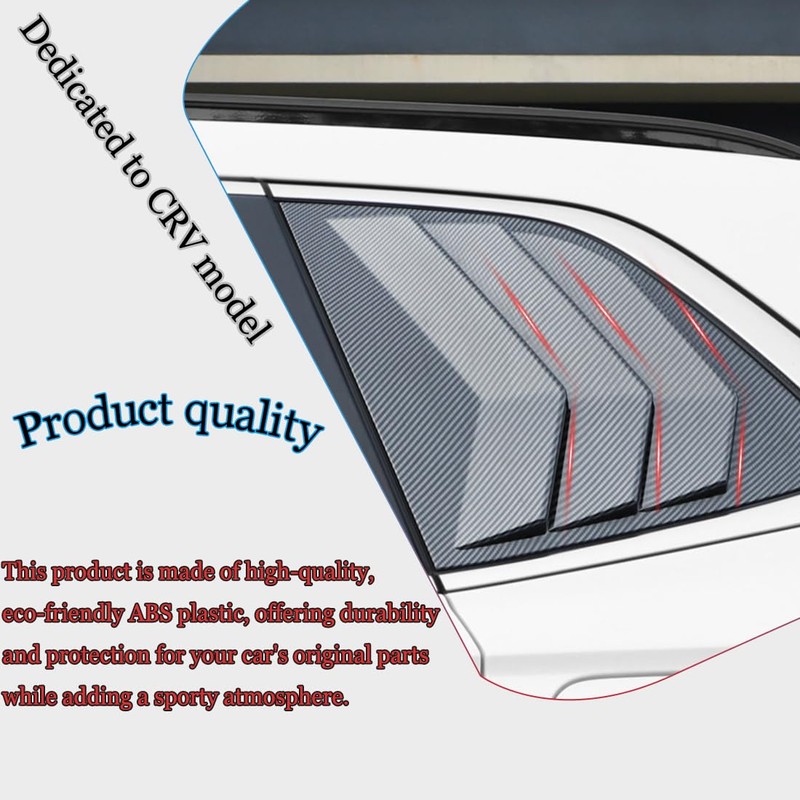 MUXEE 2Pcs Rear Side Window Louvers Air Vent Scoop Shades