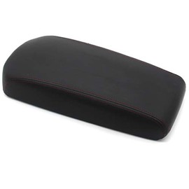 Ezzy Auto Black Leather Center Console Armrest Lid Cover Box fit for 2013-2018 Altima Black Leather with Red Line
