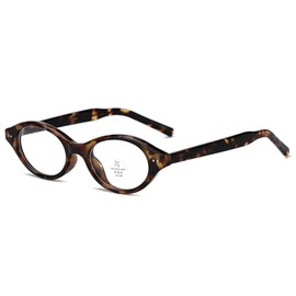 Retro Oval Glasses Frame Men Tr90 Korean Style Women Small Glasses Anti Blue Light Acetate Temple, Leopard With Clear