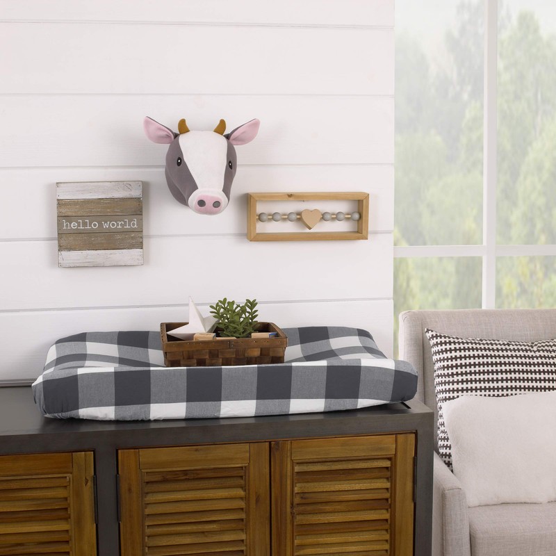 Little Love by NoJo Plush Fleece Grey and White Cow