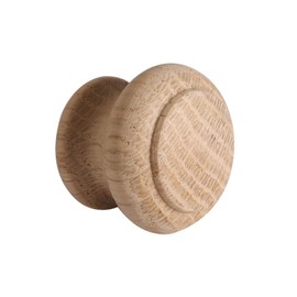 Gedotec Giovanni Wooden Furniture Knobs, Diameter: 35 mm, Pack of 1, Door Knob for Cupboards, Raw Oak (untreated) Includes Mounting Material, Knobs for Kitchen Cupboards, Cabinet Handles