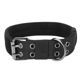 CVNRCLP Tactical Dog Collar for Medium & Large Dogs – Adjustable Military-Grade Nylon Training Collar with Heavy-Duty Metal Buckle (Large, Black)