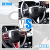 X AUTOHAUX 3 Pcs ABS Plastic Red Interior Steering Wheel