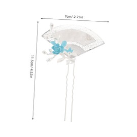 Healeved Vintage Japanese Flower Hair Chopsticks Metal Hairpin with Tassel for Women Handmade Long Hair Bun Holder Comb