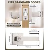 Tinewa 5 Pack Privacy Square Brushed Nickel Door Handles Interior,