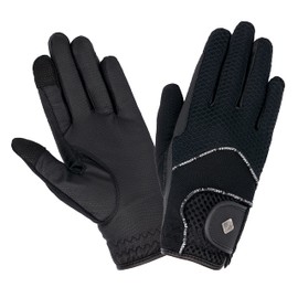 LeMieux Unisex 3D Mesh Riding Gloves in Black - Lightweight & Breathable - Anti Slip - Small