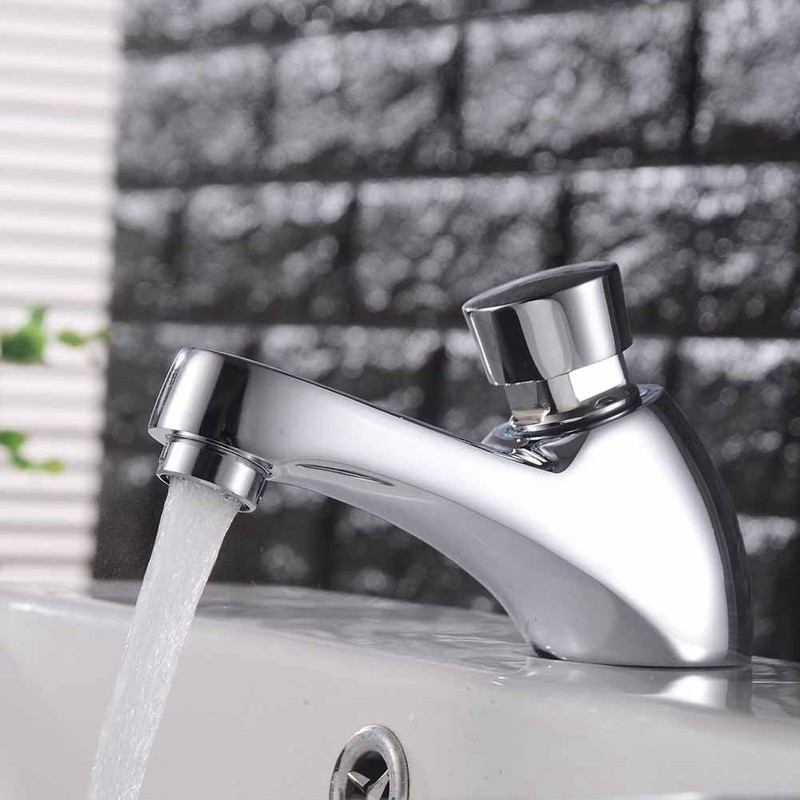 G1/2 Copper Time Delay Faucet Basin Sink Water Tap for