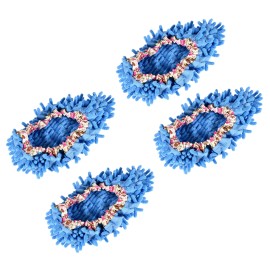 Unbranded Washable Cleaning Shoes Cover Multifunction Chenille Microfiber Duster Blue