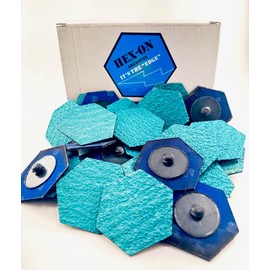 3" Quick Change Disc Grinding Sanding Disc Roll Lock Angle Die Grinder Disk Zirconia Attachment Fabraction Welding Surface Prep Strip Coarse Grit Accessories (80 Grit) 25 Pack HEX ON ABRASIVES