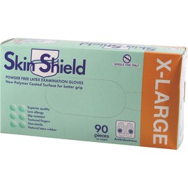 DISPENSARY & CLINIC ITEMS Skin Shield Latex Gloves Powder Free X Large x 90 Pack