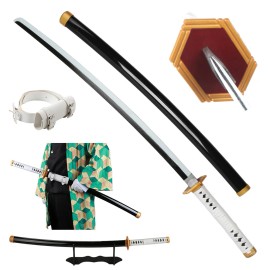 Anime Katana 104cm/41in Tanjiro Zenitsu Kyoujurou Samurai Swords Original Texture Anime Katana Cosplay Bamboo Wooden Toy SwordColor: Sabito
