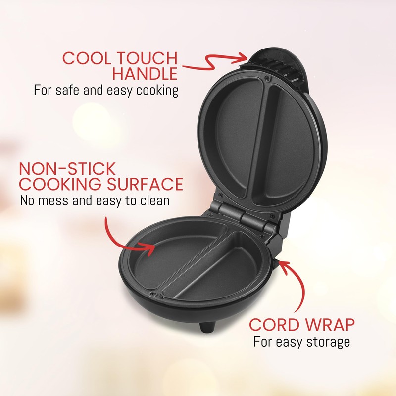 Elite Gourmet EOM123 Non-Stick Omelet, Frittata, Snack Pocket Maker, Dessert