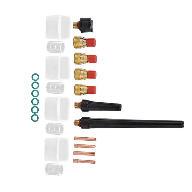 21Pcs TIG Welding Torch Kit Collets Glass Cups Back Caps