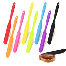 8 espátulas para tarros, rascador de silicona con mango largo, esparcidor de mermelada para tartas, crema y mantequilla, espátula de silicona pequeña, para cocina, para licuadora, bastones de cera
