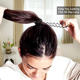8 Stück Spiral Haarkrawatten, MultiColor Haar Elastische Bänder, Keine Falte Telefon Kabel Haar Bobbles, Kunststoff Haar Coil Bänder, Spiral Pferdeschwanz Halter Haarbänder für Frauen Mädchen