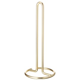 FitWell Paper Towel Holder for Kitchen Countertops, Bars & Dining Tables Steel Paper Towel Stand, Fits Standard & Jumbo Rolls, 1 Count (Gold)