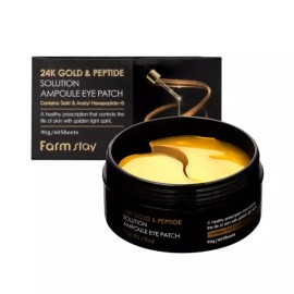 Farmstay 팜스테이 24K골드&펩타이드 솔루션 앰플 아이패치 60매 Farmstay 24K Gold & Peptide Solution Ampoule Eye Patch 60 Sheets