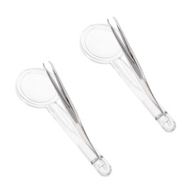 TOVINANNA 2sets Tweezers Magnifying Glass Splinter Tweezers Makeup Eyelash Tweezer Tweezers with Hair Removal Tweezers Magnifying Tweezers Camping Magnifier Tools for Jewelry Kit White 2pcs*2