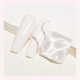 MIZHSE Quick Dry Nail Polish, Pink-White Nail Polish Non Gel Air Drying Fast, 15 ml Regular Nail Polish Glossy Finish Nail Lacquer Nail Art Manicure DIY Home