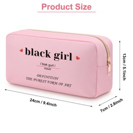 Heigebi Inspirational Black Women Gifts Makeup Bag Motivational Gifts for Black Women Friends Sisters Mom Aunt African American Christmas Birthday Gifts Oxford Cloth Travel Cosmetic Bag