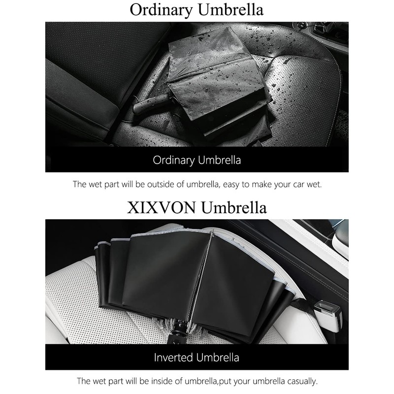 XIXVON Umbrella Pro (10 Ribs, Black) | UPF 50+ 99%