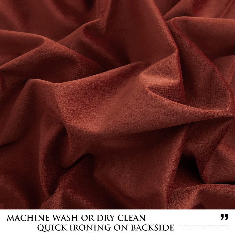 StangH Rust Velvet Curtains for Bedroom, Luxury Room Darkening Window