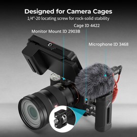SmallRig 5946 Mini Side Handle with 1/4"-20 Screw Camera Cage Side Handle for Left and Right Adjustable Up/Down Cold Shoe & Screw Hole, Maximum Load Capacity 22.0 lbs (10 kg)