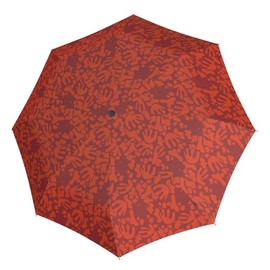 Knirps Medium Duomatic Organic Magma Umbrella Red Modern Polyester Outdoor Rain Automatic Open and Close, red