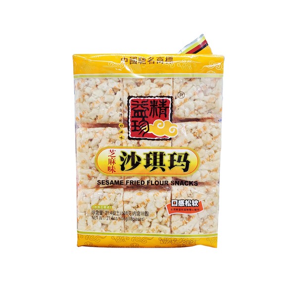 Jing Jih Jen Sachima Soft Flour Cake Sesame Flavor 18 Pieces, 608g