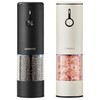 Stainless Steel Rechargeable Electric Salt and Pepper Grinder Set, USB