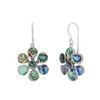 Silverly Women's 925 Sterling Silver Abalone Shell Blue Green Large