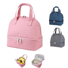 ZoneYan Lunch Tasche Isoliertasche, Kleine Faltbare Kühltasche Zur Arbeit Schule, Picknick-Handtasche Für Frauen, Erwachsene, Studenten und Kinder (Rosa)