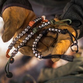 Forest Fundamentals Pace Count Beads|Military,Army,Ranger Beads|Distance & Pacecounting Navigation Beads|Hiking Beads for Land Navigation|550 'Survival Cord',Carabiner Clip,Emergency Whistles(Orange)