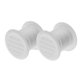 Vent Systems 1.5" Inch Pack of 2 White Door Air Register - Two Sided Door Louvers - Mini Circle - Ventilation Grille - Indoor Vent Grates - Bathroom, Cabinet, Garage Through The Door Vent Cover
